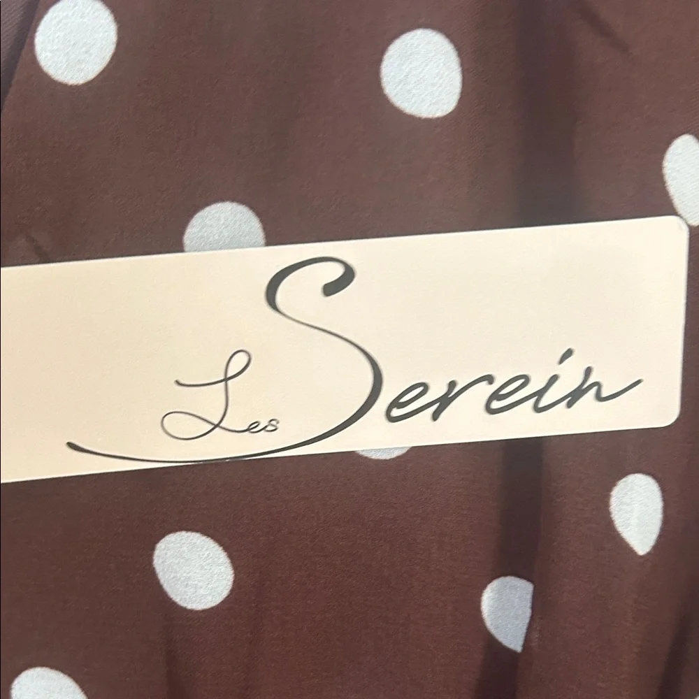 Brown Polka Dot Midi Dress - Picture 2 of 5